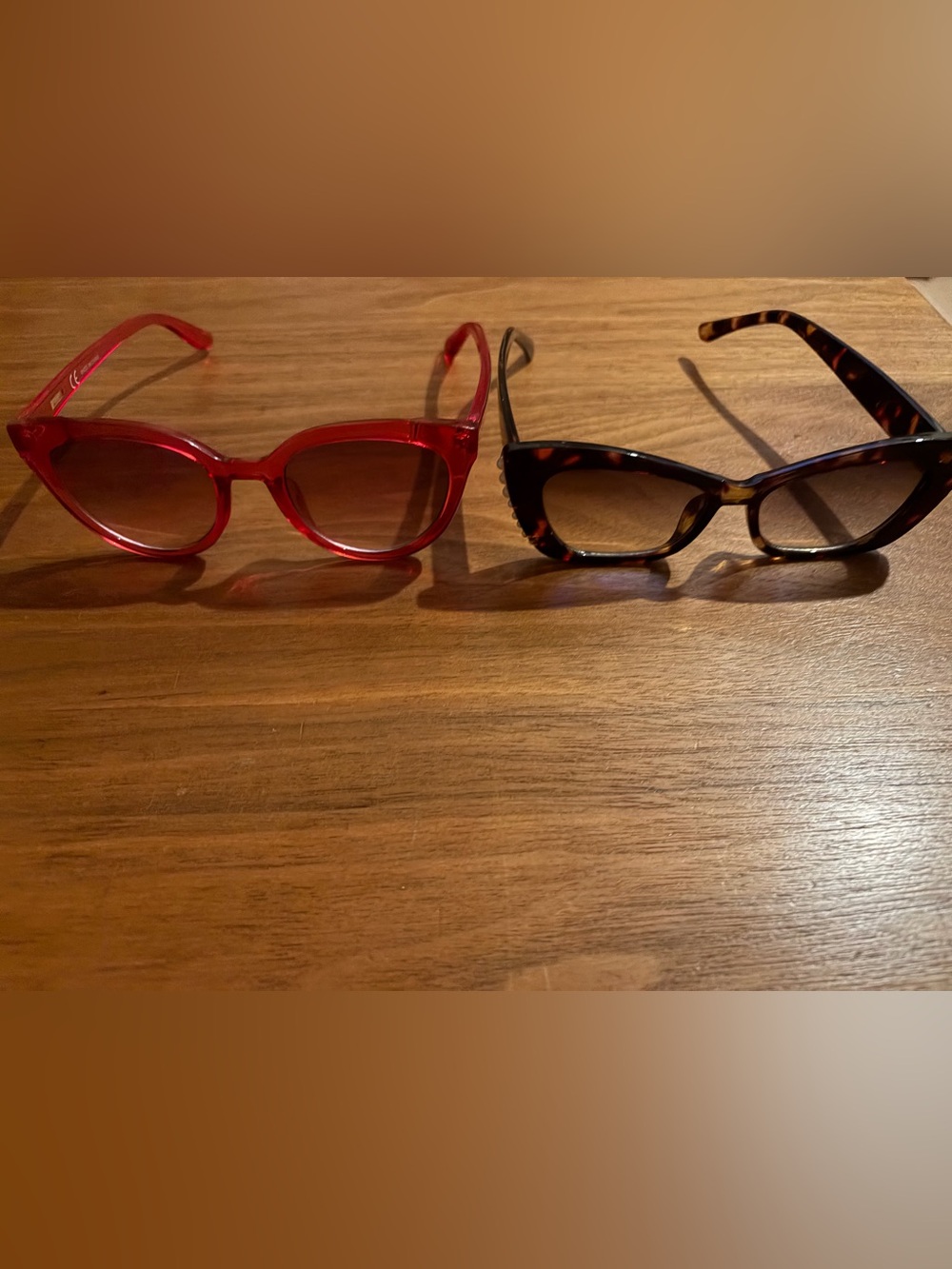 J Crew Red Cat Eye Sunglasses & Anthropologie Tortoiseshell Cat Eye Sunglasses